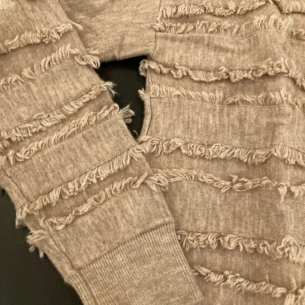Anthropologie Beige Layered Fringe Sweater - Picture 5 of 6
